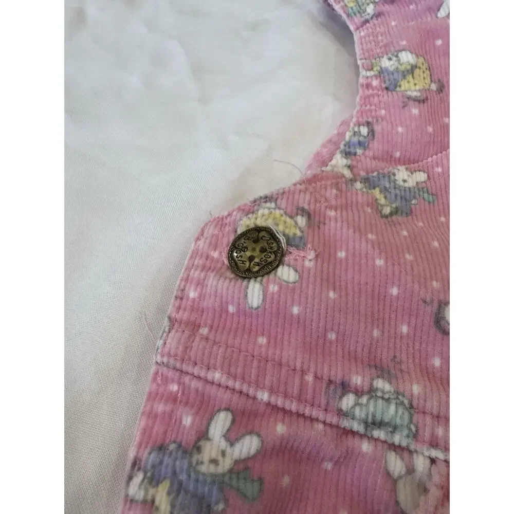 Vintage 90s OshKosh B'gosh Pink Bunny Corduroy Overalls - Size 2T - Made in USA